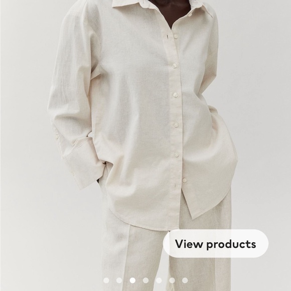 H&M Linen-Blend Shirt, Size XS - Picture 4 of 5